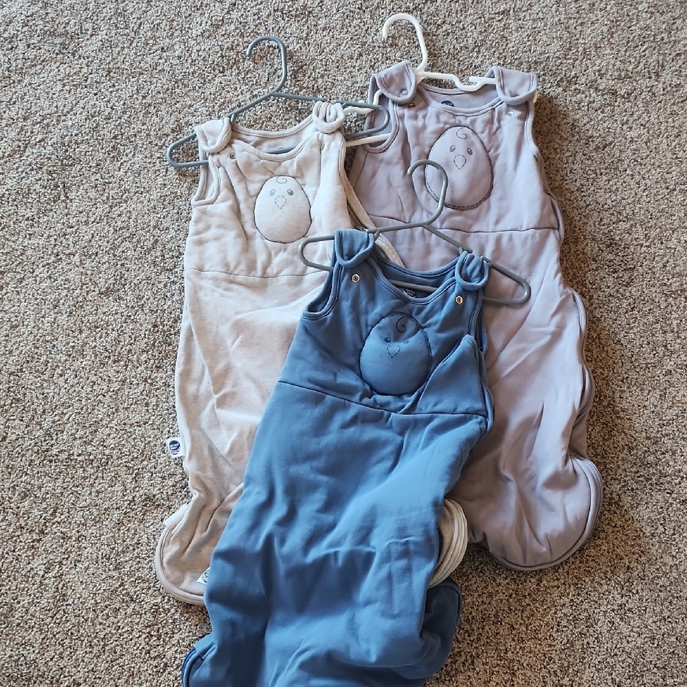 Cozy Kids One Piece Sleep Sack - Blue and Gray